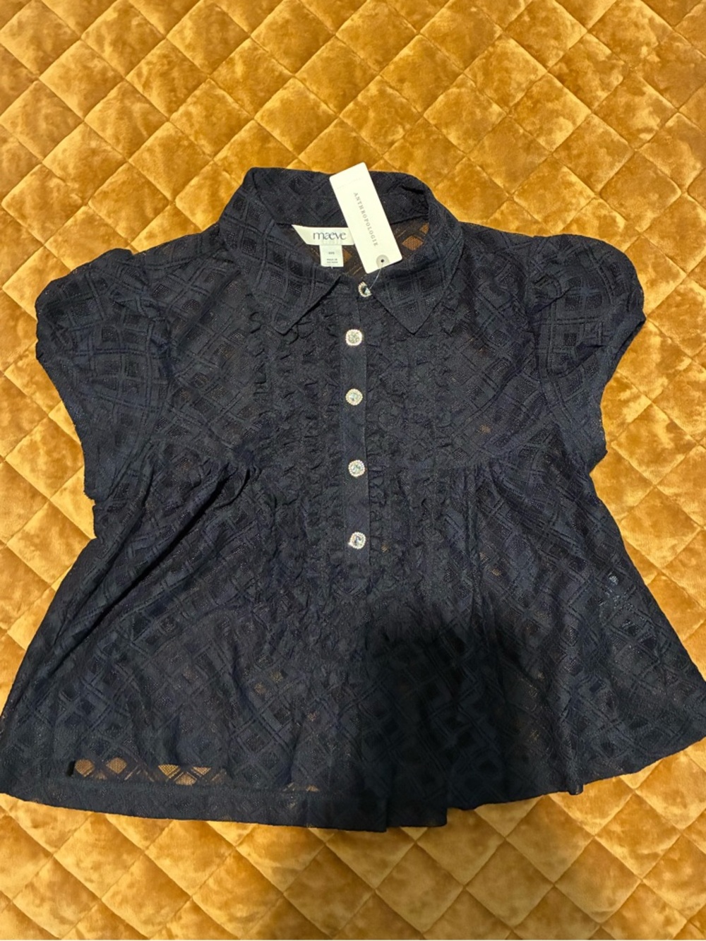 Maeve Puff-Sleeve Cropped Swing Top - Picture 5 of 6